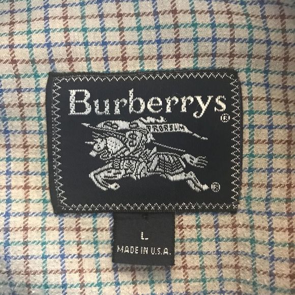 Burberry Shirt Mens Large Multicolor Check Button Up Long Sleeve Casual READ - Picture 3 of 9